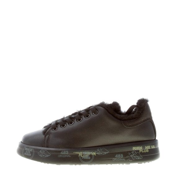 PREMIATA donna sneaker BELLE 5074M in pelle NERO con fodera in eco-pelliccia