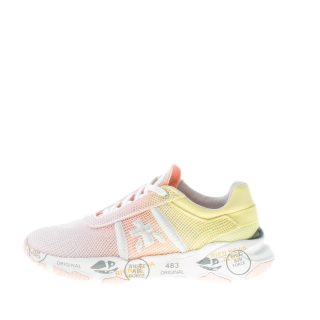PREMIATA donna sneaker BUFF 6204 in tessuto tecnico a rete ROSA e GIALLO