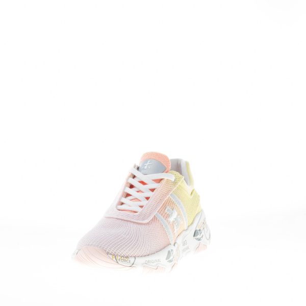 PREMIATA donna sneaker BUFF 6204 in tessuto tecnico a rete ROSA e GIALLO - immagine 2