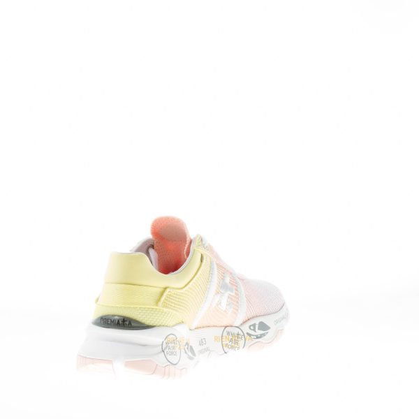 PREMIATA donna sneaker BUFF 6204 in tessuto tecnico a rete ROSA e GIALLO - immagine 4