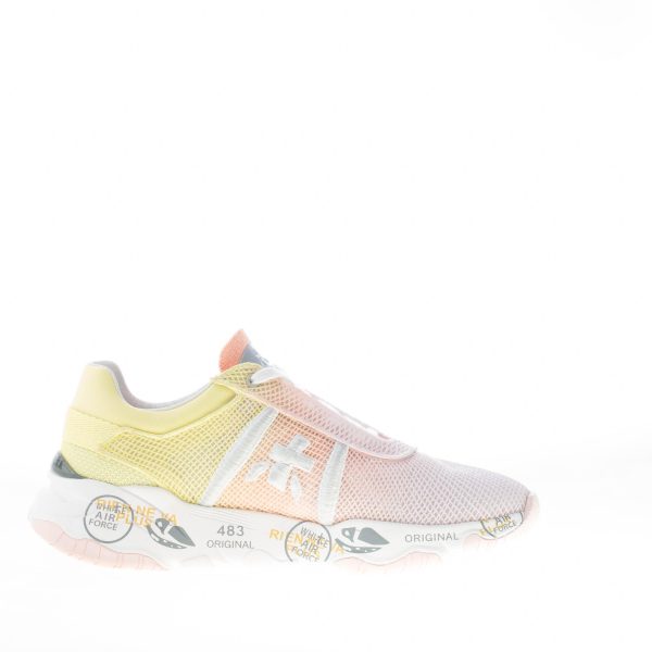 PREMIATA donna sneaker BUFF 6204 in tessuto tecnico a rete ROSA e GIALLO - immagine 5