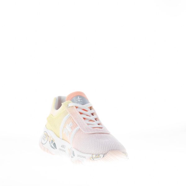 PREMIATA donna sneaker BUFF 6204 in tessuto tecnico a rete ROSA e GIALLO - immagine 6