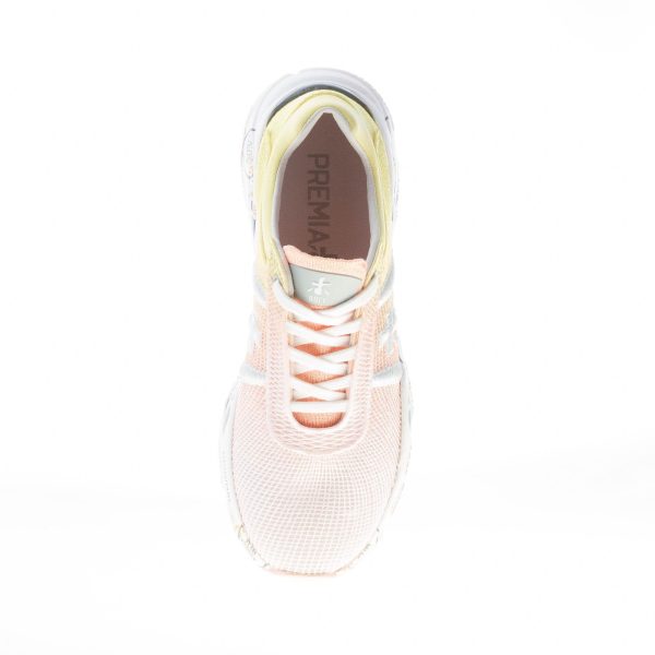 PREMIATA donna sneaker BUFF 6204 in tessuto tecnico a rete ROSA e GIALLO - immagine 7