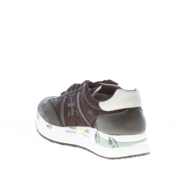 PREMIATA donna sneaker Conny 4821 in pelle e tessuto NERO - immagine 4