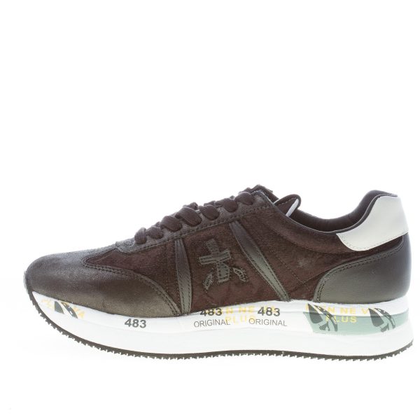 PREMIATA donna sneaker Conny 4821 in pelle e tessuto NERO - immagine 5