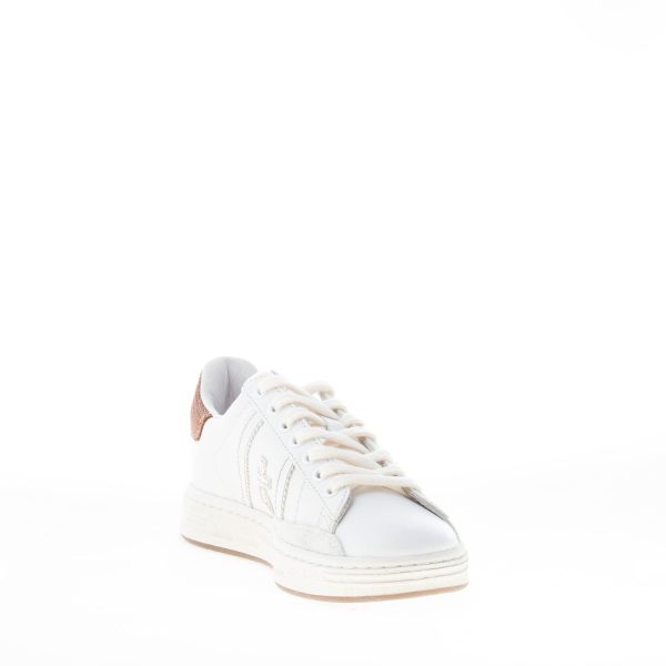 PREMIATA donna sneaker RUSSELLD 6507 in pelle BIANCO con talloncino stampato marrone - immagine 6