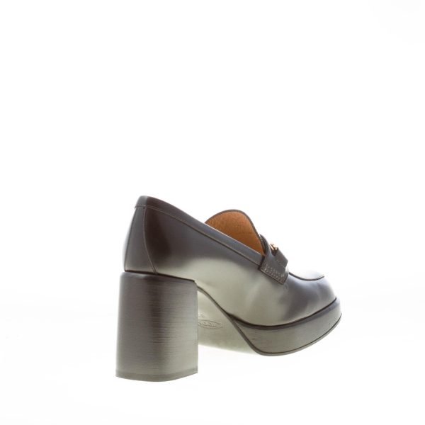 TOD'S donna mocassino Platform in pelle NERO con accessorio doppia T oro. Tacco 8,5 - immagine 4