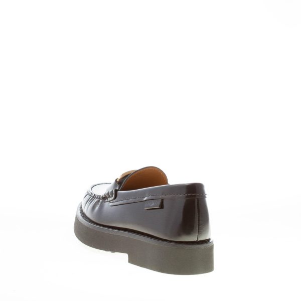 TOD'S donna mocassino T-Timeless in pelle spazzolata NERO con accessorio oro. Suola gomma - immagine 3