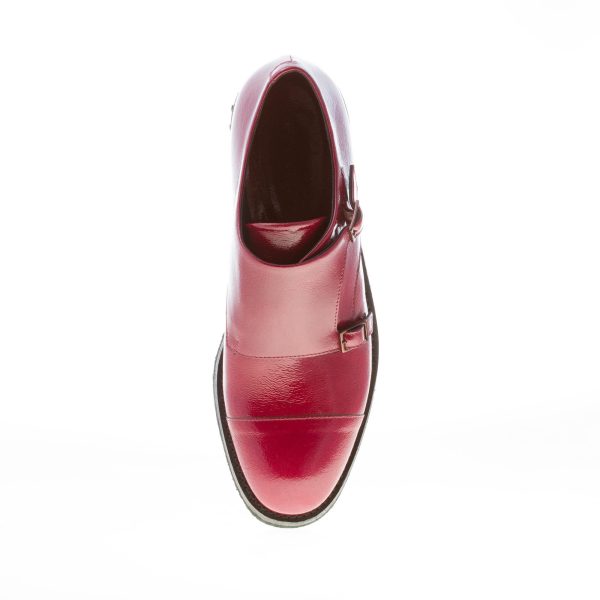 DEL CARLO donna scarpa doppia fibbia in pelle verniciata VINACCIA. Tacco 2 cm - immagine 7