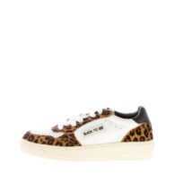 BACK 70 donna sneaker Slam F54 in pelle BIANCO più pony maculato