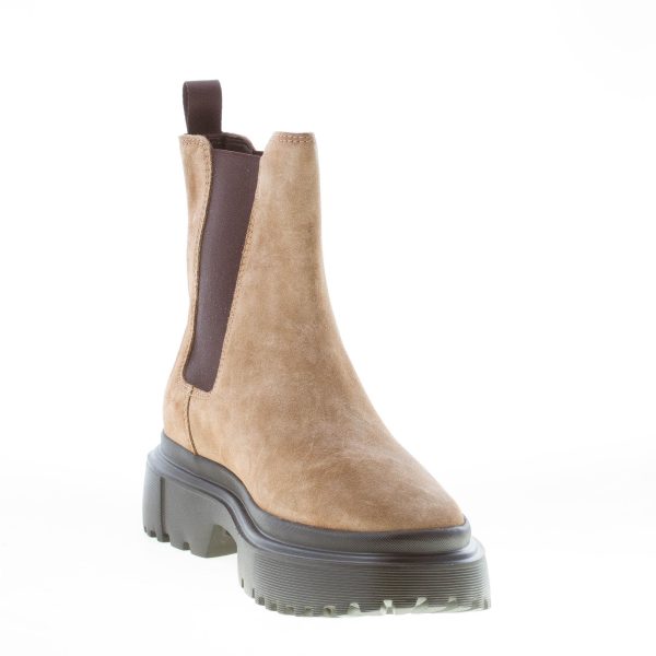 HOGAN donna H629 stivaletto Chelsea in camoscio CAMMELLO. Tacco 5 cm - immagine 6