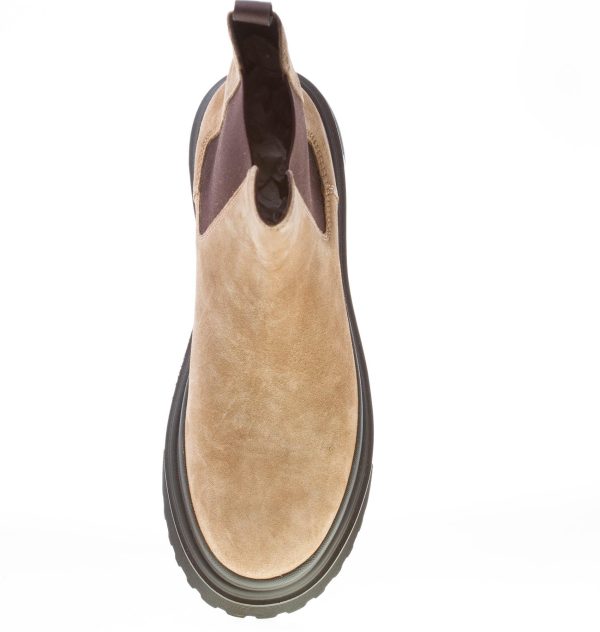 HOGAN donna H629 stivaletto Chelsea in camoscio CAMMELLO. Tacco 5 cm - immagine 7