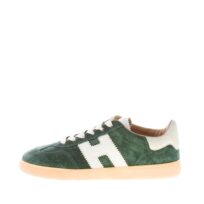 HOGAN donna H647 Cool sneaker in camoscio VERDE più bianco