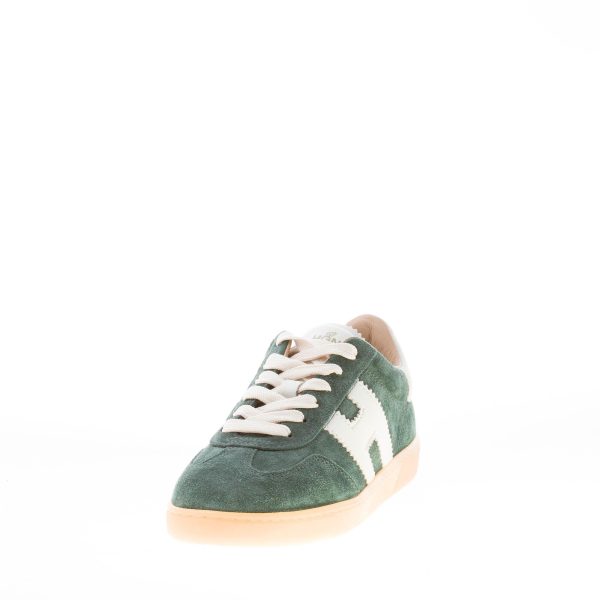 HOGAN donna H647 Cool sneaker in camoscio VERDE più bianco - immagine 2