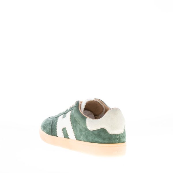 HOGAN donna H647 Cool sneaker in camoscio VERDE più bianco - immagine 3