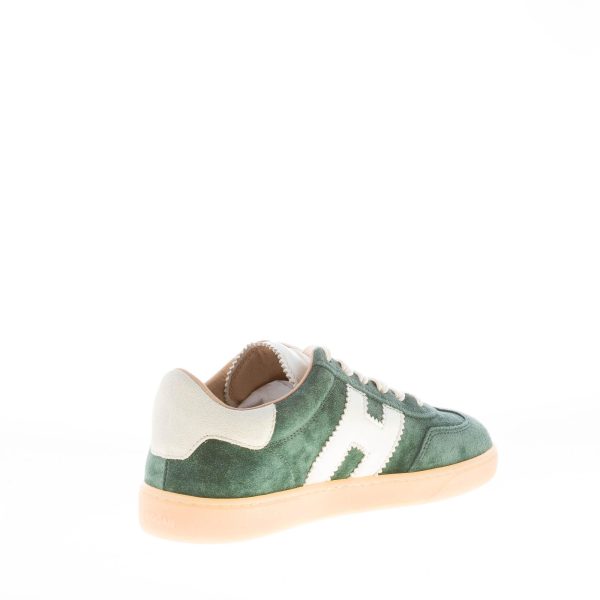 HOGAN donna H647 Cool sneaker in camoscio VERDE più bianco - immagine 4