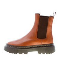 HOGAN donna H648 Chelsea tronchetto elasticizzato in pelle CUOIO. Tacco 5 cm