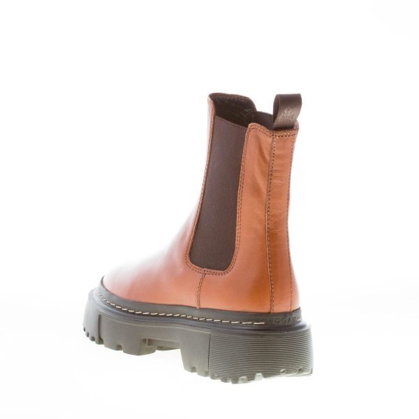 HOGAN donna H648 Chelsea tronchetto elasticizzato in pelle CUOIO. Tacco 5 cm - immagine 3