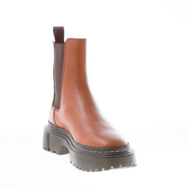 HOGAN donna H648 Chelsea tronchetto elasticizzato in pelle CUOIO. Tacco 5 cm - immagine 6