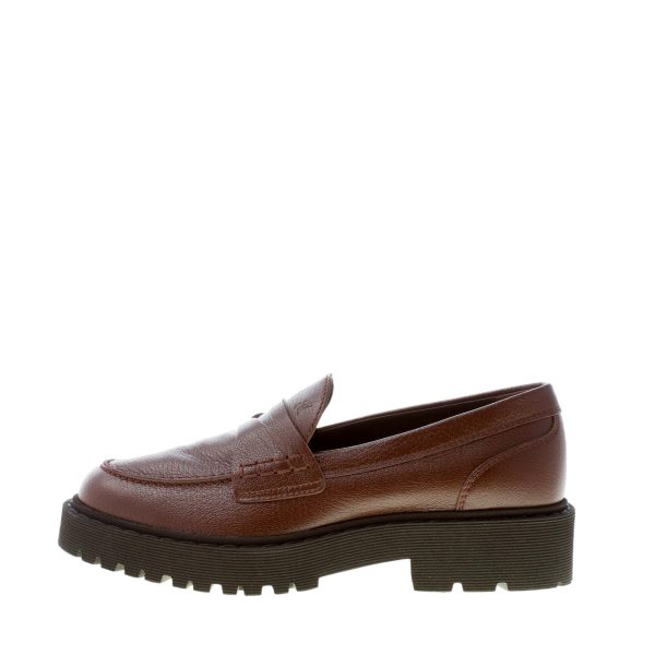 HOGAN donna mocassino H543 in pelle MARRONE con mascherina