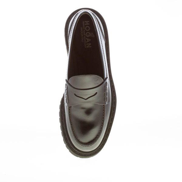 HOGAN donna mocassino H543 in pelle NERO con mascherina - immagine 7