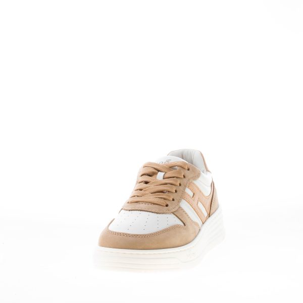 HOGAN donna sneaker H630 in nappa e pelle AVORIO MARRONE BEIGE - immagine 2