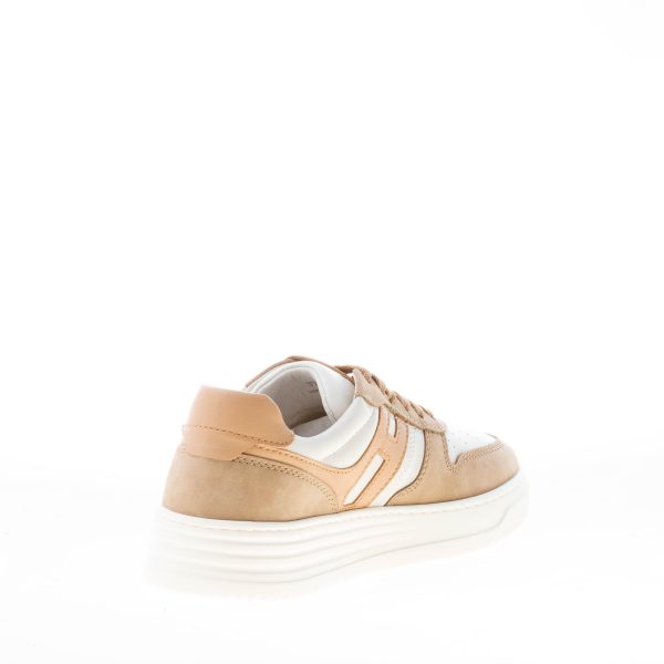 HOGAN donna sneaker H630 in nappa e pelle AVORIO MARRONE BEIGE - immagine 4