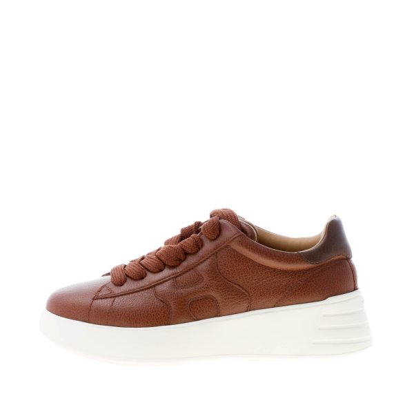 HOGAN donna sneaker Rebel H562 in pelle martellata MARRONE MOGANO
