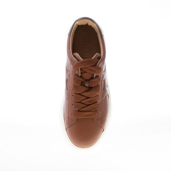 HOGAN donna sneaker Rebel H562 in pelle martellata MARRONE MOGANO - immagine 7
