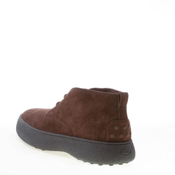 TOD'S uomo polacchino Winter Gommini in camoscio TESTA DI MORO con fodera tessuto - immagine 3