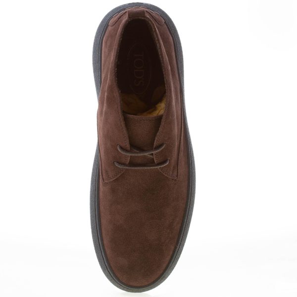 TOD'S uomo polacchino Winter Gommini in camoscio TESTA DI MORO con fodera tessuto - immagine 7