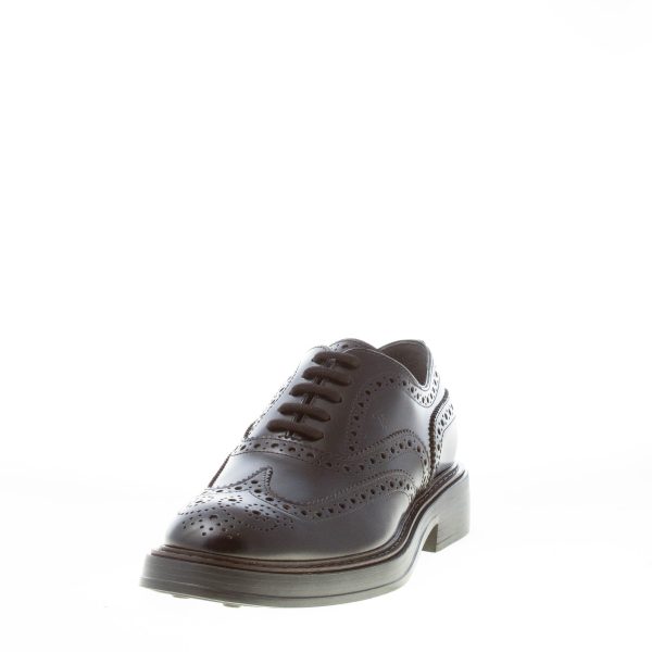 TOD'S uomo scarpa francesina in pelle semilucida NERO con bucature brogues. Suola gomma - immagine 2