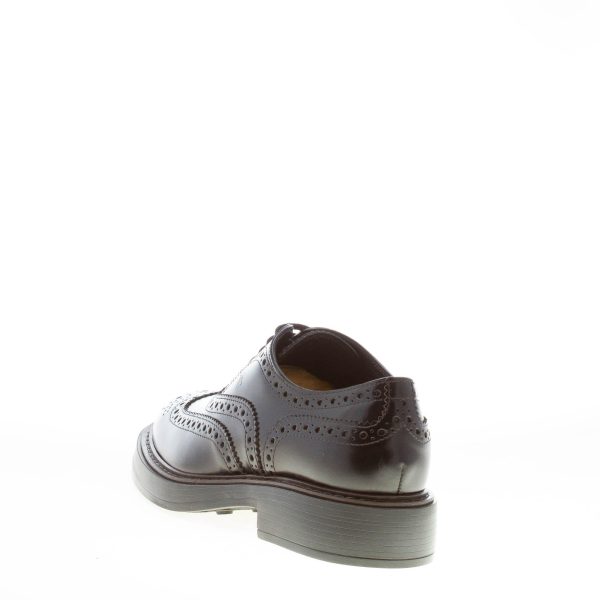 TOD'S uomo scarpa francesina in pelle semilucida NERO con bucature brogues. Suola gomma - immagine 3