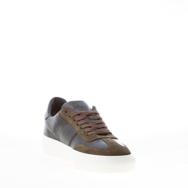 TOD'S uomo sneaker cassetta Casual in pelle NERO e camoscio VERDE con logo e gommini - immagine 6