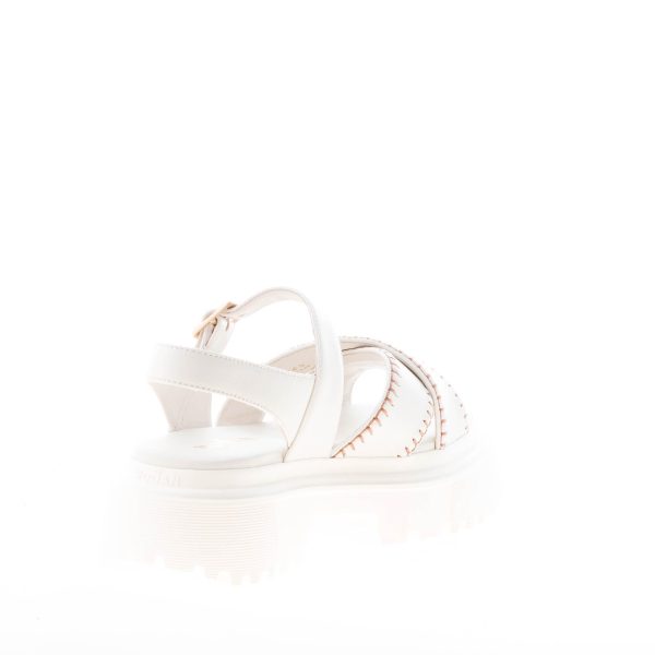 HOGAN donna H644 sandalo a fasce incrociate in nappa YOGURT con impunture. Tacco di 4 cm - immagine 4