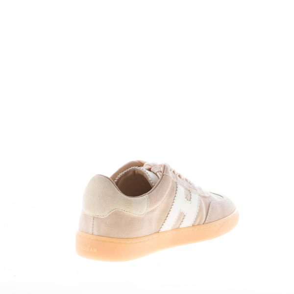 HOGAN donna H647 Cool sneaker in camoscio e pelle BEIGE - immagine 4