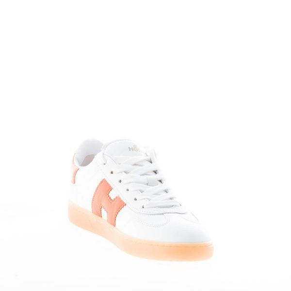 HOGAN donna H647 Cool sneaker in pelle BIANCO più arancione - immagine 6