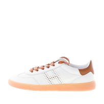 HOGAN donna H647 Cool sneaker in pelle BIANCO più cuoio