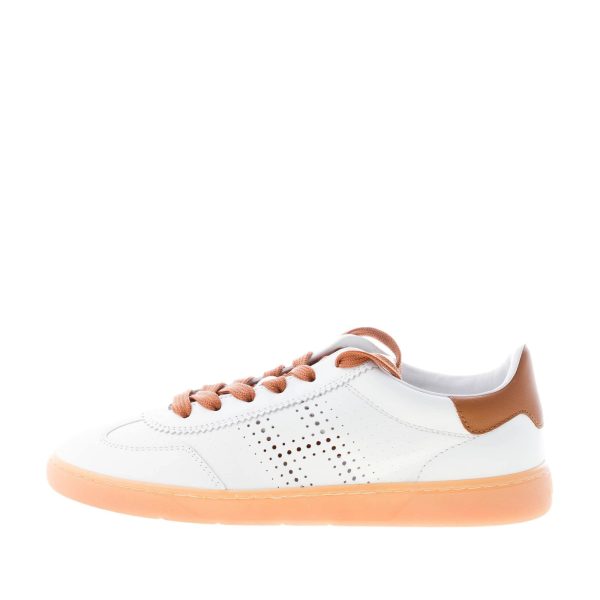 HOGAN donna H647 Cool sneaker in pelle BIANCO più cuoio