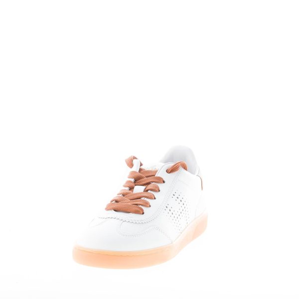 HOGAN donna H647 Cool sneaker in pelle BIANCO più cuoio - immagine 2