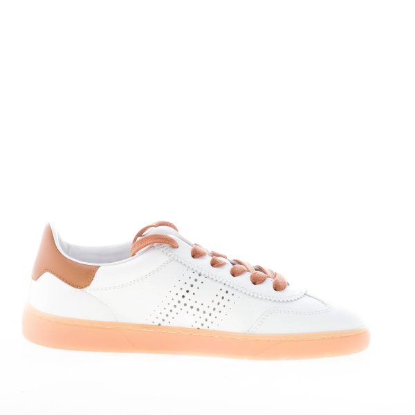 HOGAN donna H647 Cool sneaker in pelle BIANCO più cuoio - immagine 5