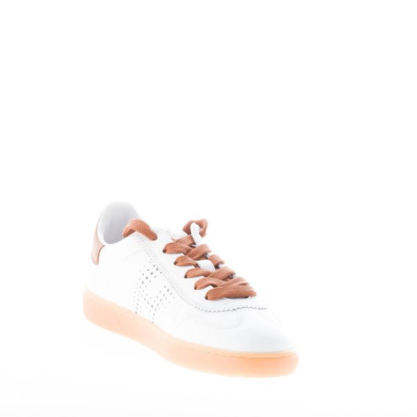 HOGAN donna H647 Cool sneaker in pelle BIANCO più cuoio - immagine 6