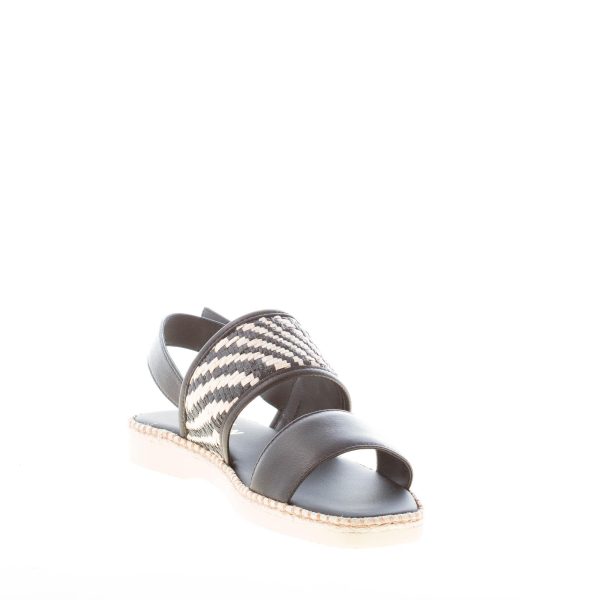HOGAN donna H660 sandalo in pelle NERO con fascia in rafia. Tacco di 2 cm - immagine 6