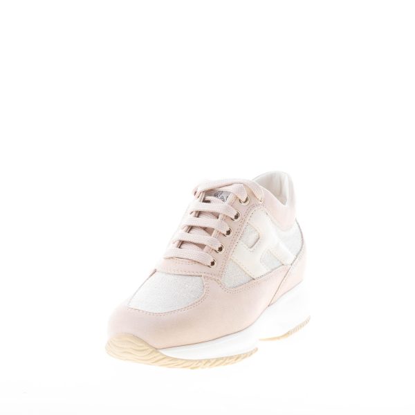 HOGAN donna Interactive sneaker in camoscio e tessuto lurex BEIGE più oro - immagine 2