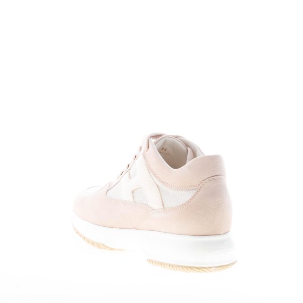 HOGAN donna Interactive sneaker in camoscio e tessuto lurex BEIGE più oro - immagine 3