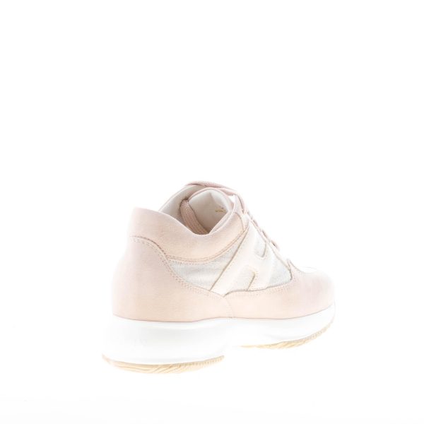 HOGAN donna Interactive sneaker in camoscio e tessuto lurex BEIGE più oro - immagine 4