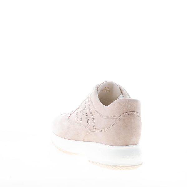 HOGAN donna Interactive sneaker in pelle scamosciata BEIGE con H di micro pietre - immagine 3
