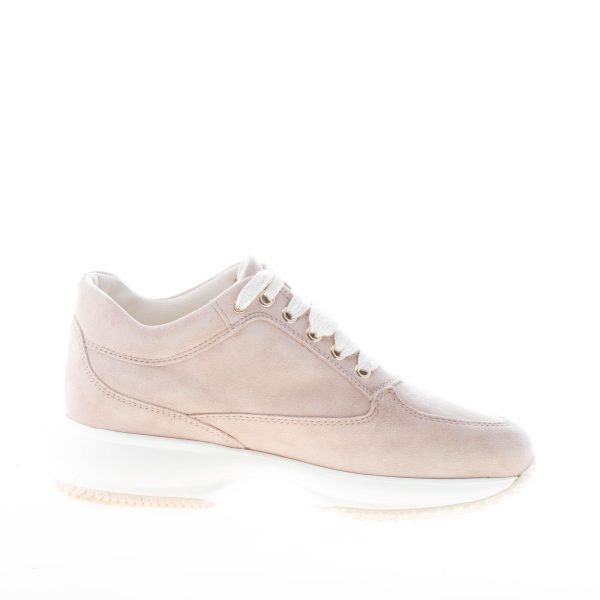 HOGAN donna Interactive sneaker in pelle scamosciata BEIGE con H di micro pietre - immagine 5