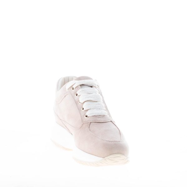 HOGAN donna Interactive sneaker in pelle scamosciata BEIGE con H di micro pietre - immagine 6