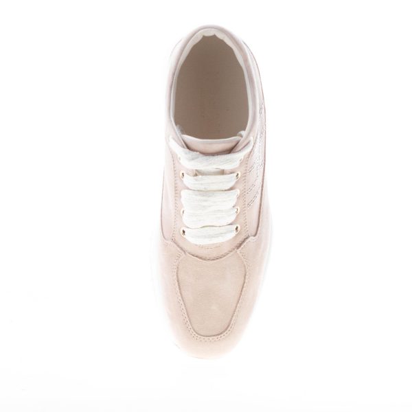 HOGAN donna Interactive sneaker in pelle scamosciata BEIGE con H di micro pietre - immagine 7